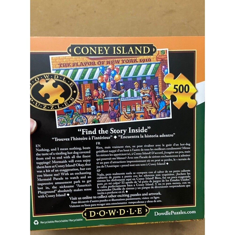 Dowdle Folk Art Jigsaw Puzzle; Coney Island; 500 pieces - Picture 5 of 5